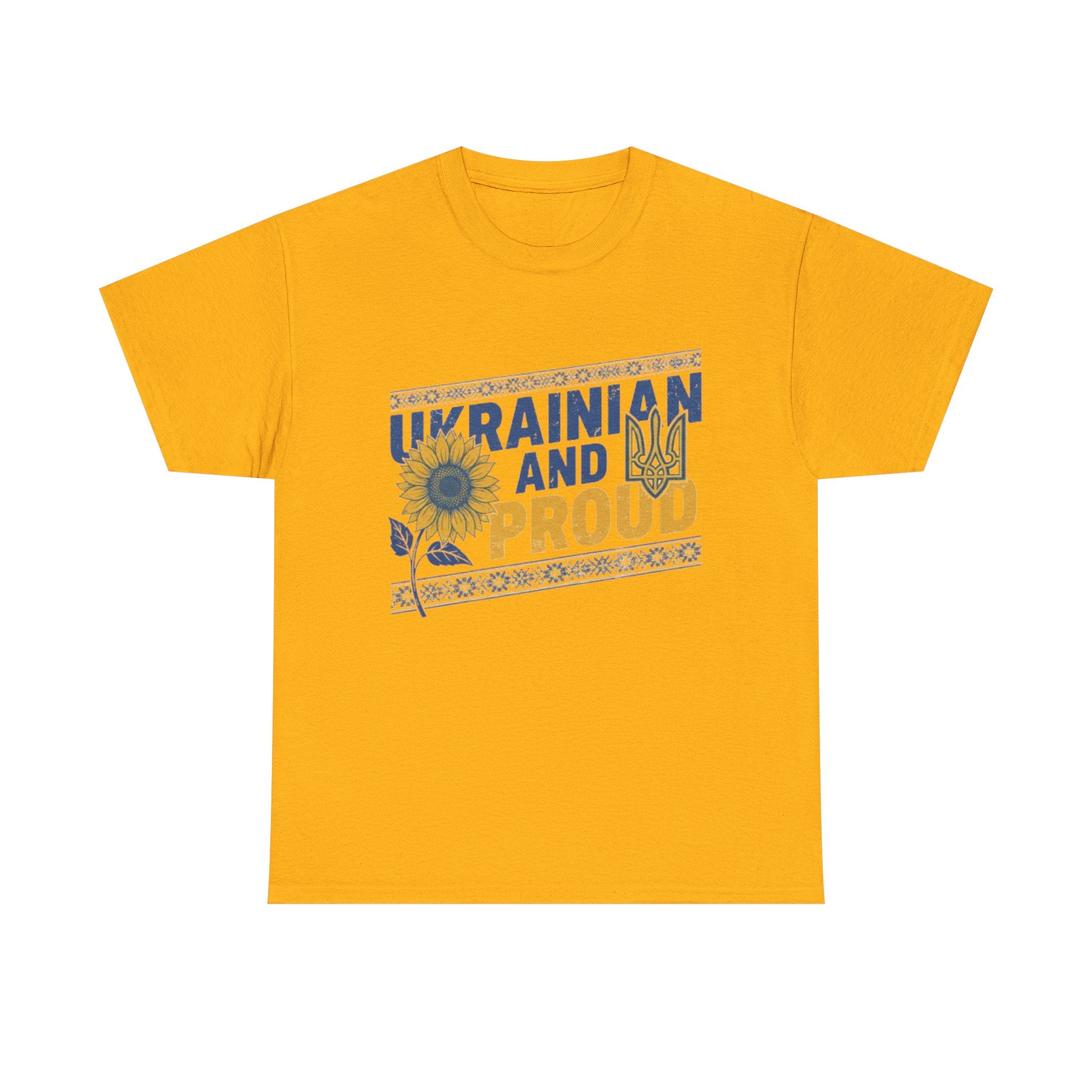 Ukrainian and Proud T-Shirt — Sunflower & Tryzub Patriotic Tee