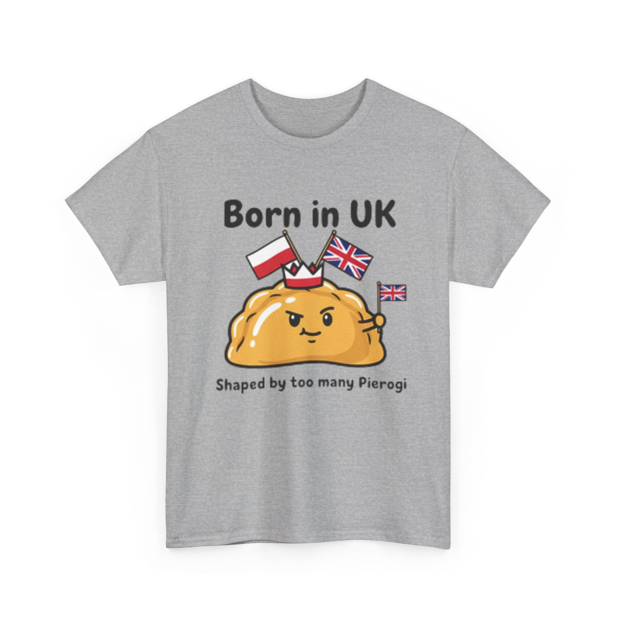 Born in UK Pierogi T‑Shirt — Funny Polish‑British Pride Tee