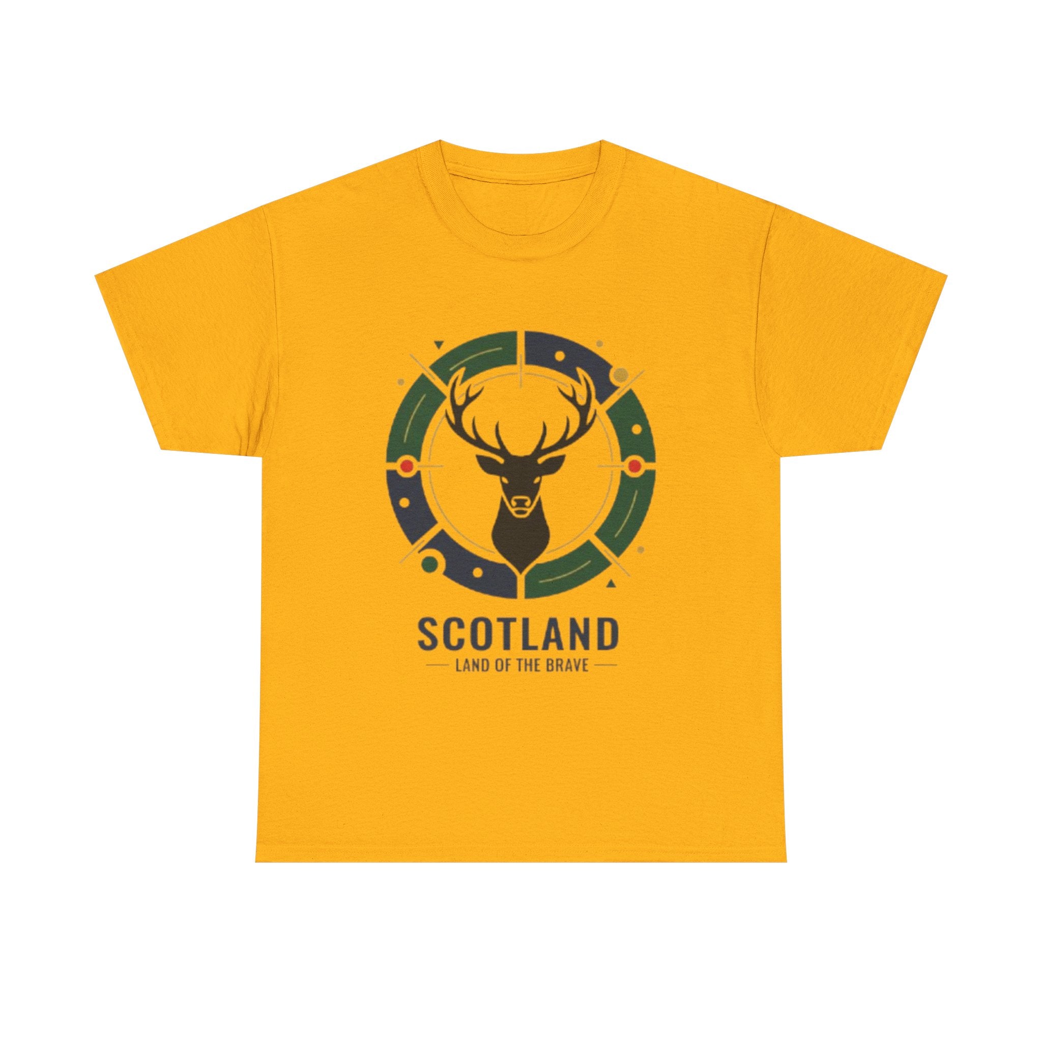 Scotland Stag Crest T‑Shirt — "Scotland: Land of the Brave" Graphic Tee